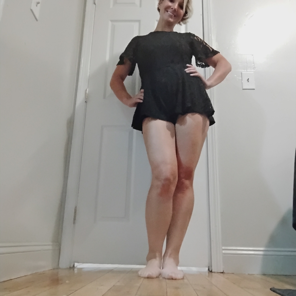 Miami Black Lacey Zip in the Back Romper